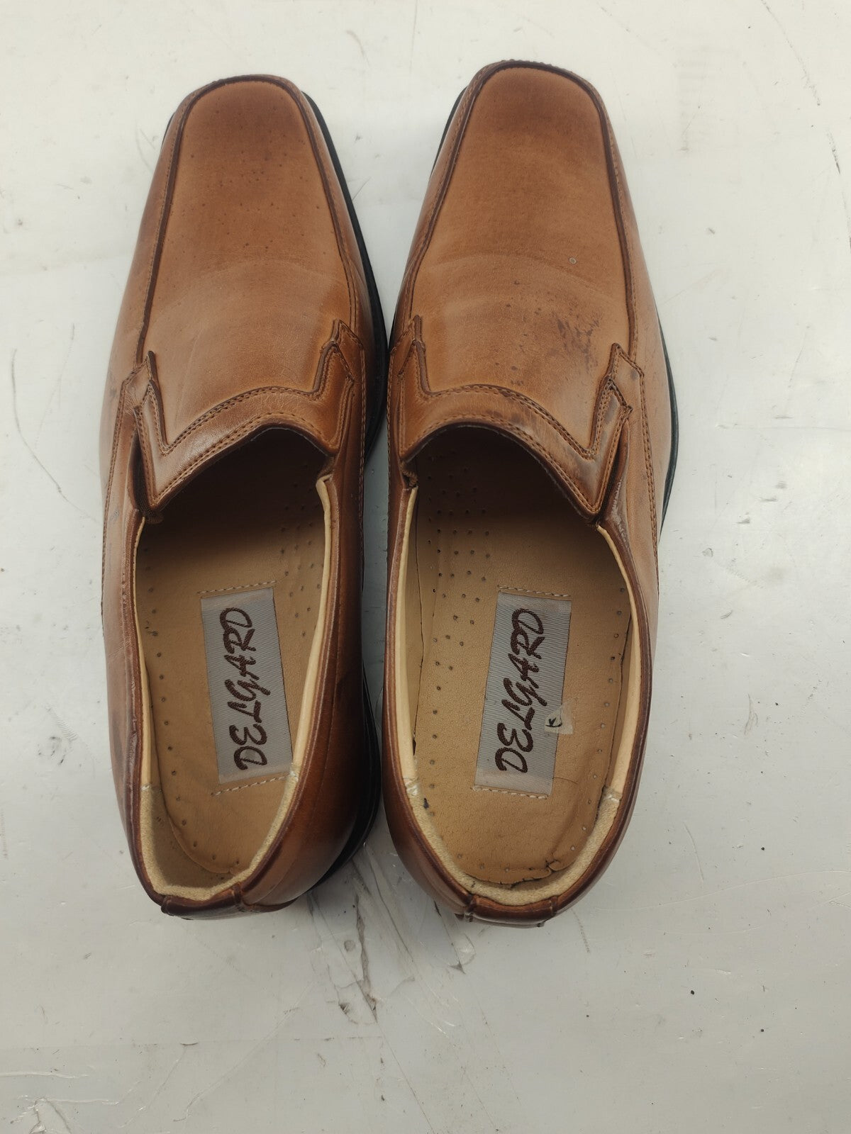 Delgard Leather Brown Slip On Shoes Size US - 8