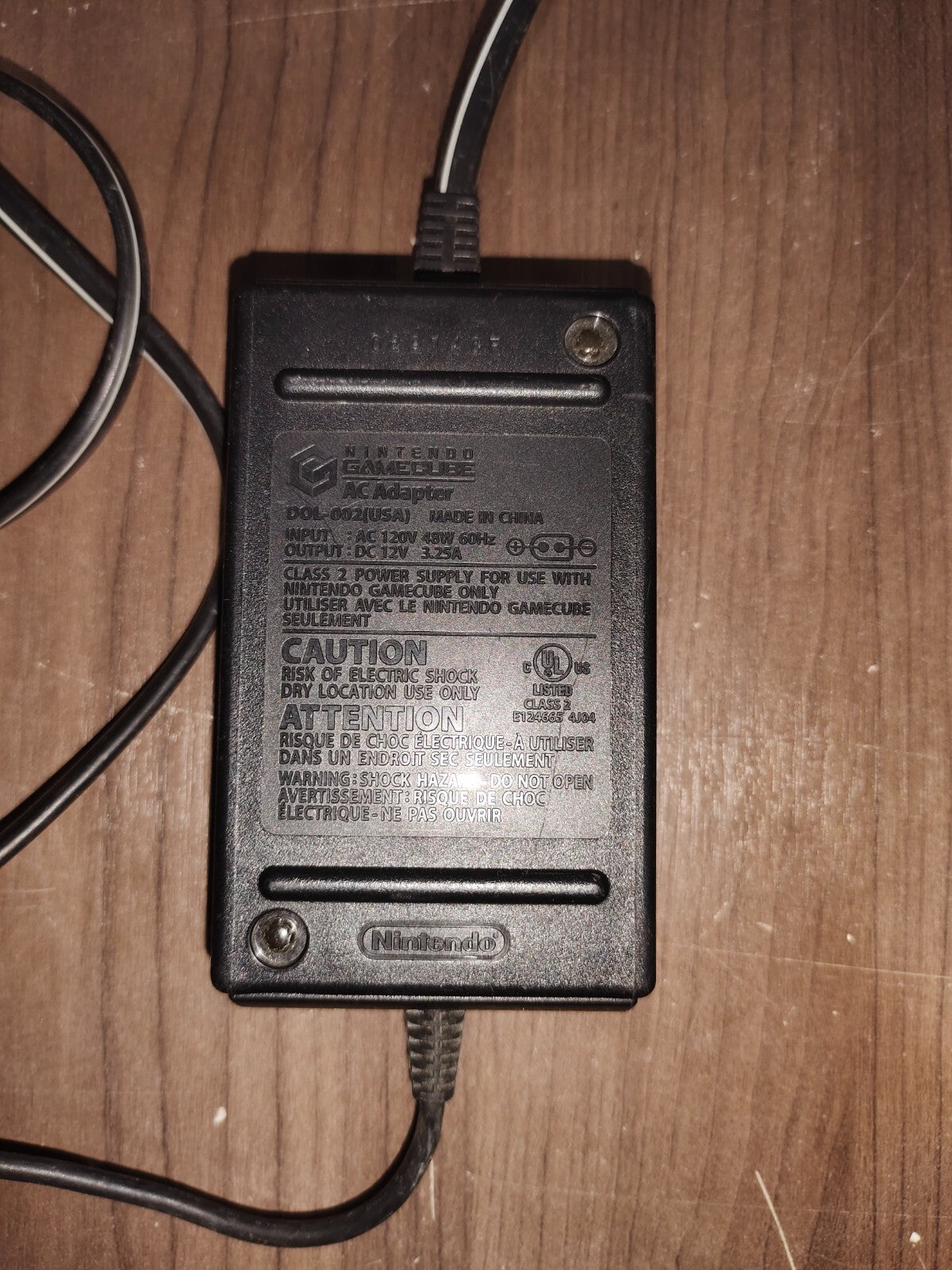 Nintendo Gamecube Power Supply AC Adapter DOL-002 Power Cord