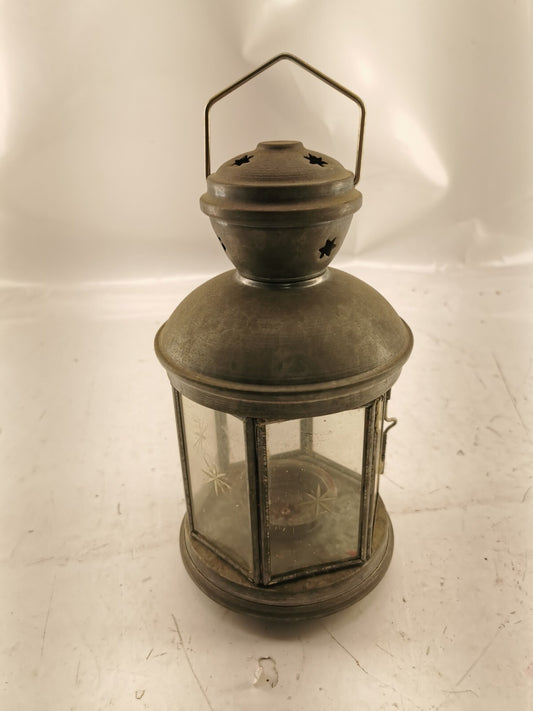 Galvanized metal hanging lantern- Candle holder, made in Türkiye