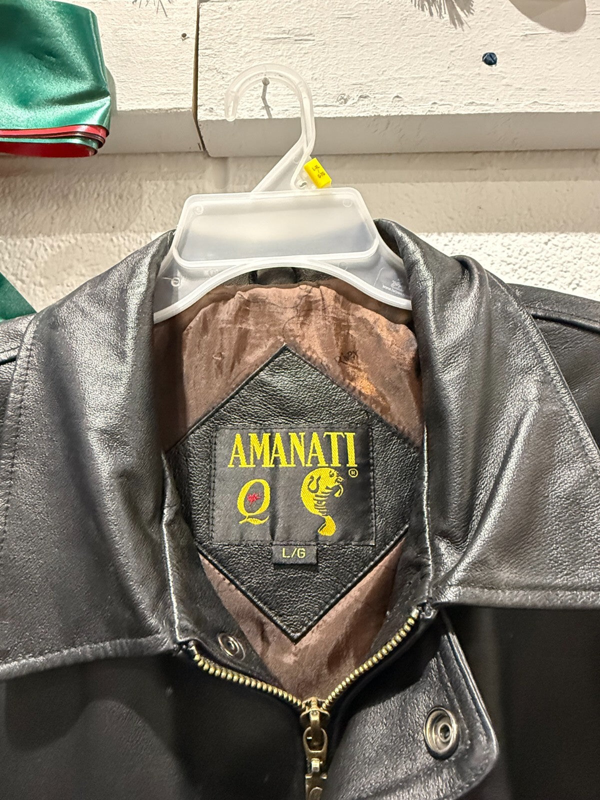 Amanati Leather Bomber JACKET Size-L