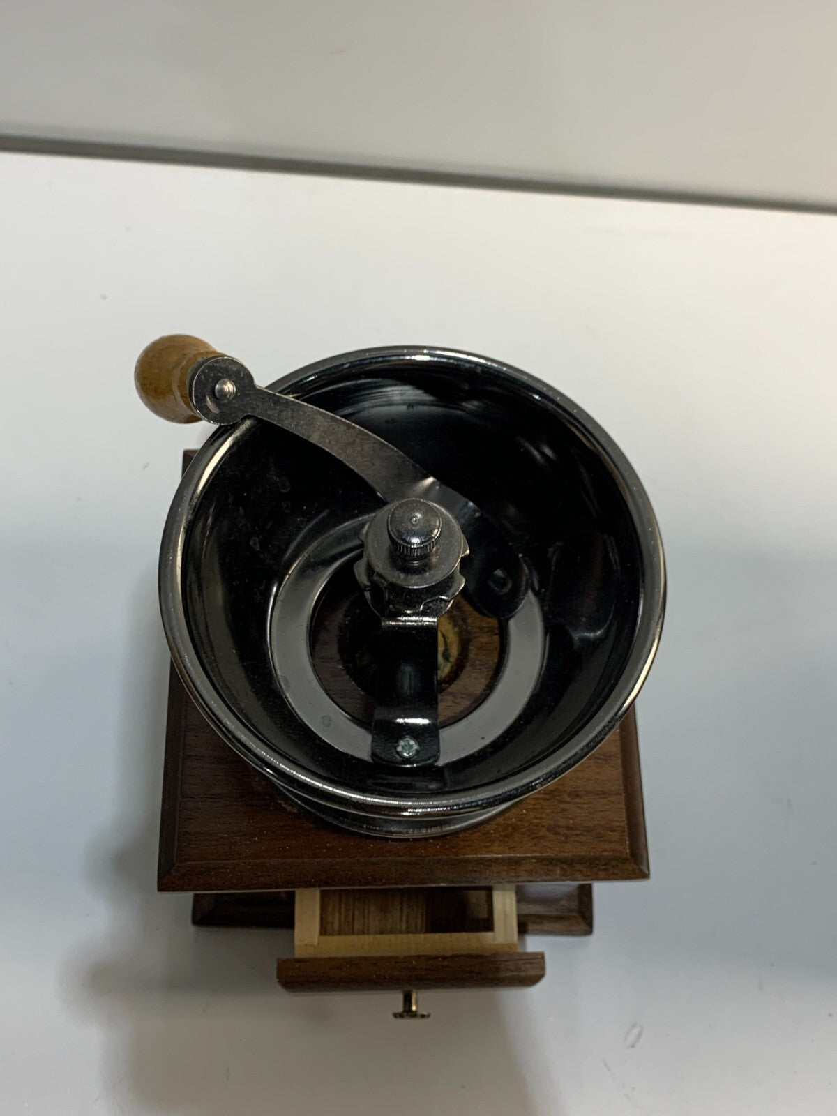 French Style Wood and Metal Coffee Grinder Mill