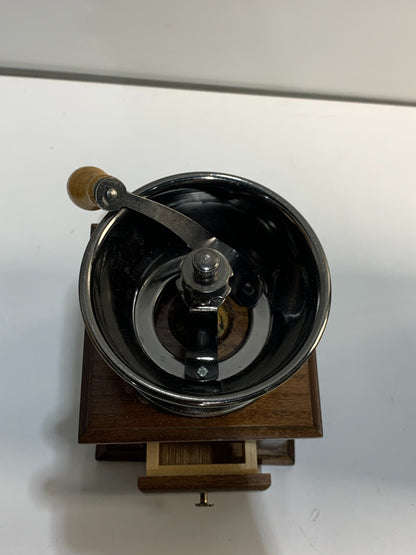 French Style Wood and Metal Coffee Grinder Mill