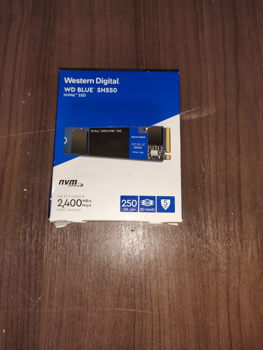 WESTERN DIGITAL WD BLUE 250GB SN550 M.2 NVMe SSD (WDS100T2B0C)
