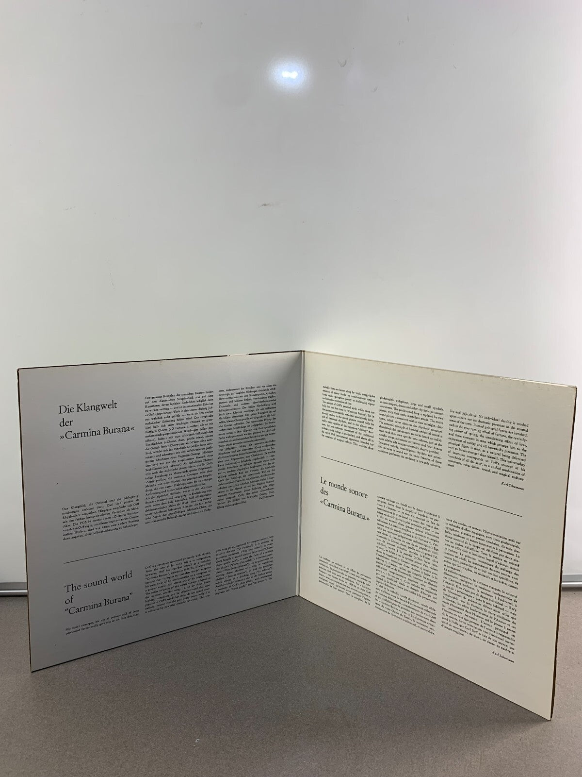 Carl Orff - Carmina Burana Jochum DG LP Vinyl - Janowitz Dieskau