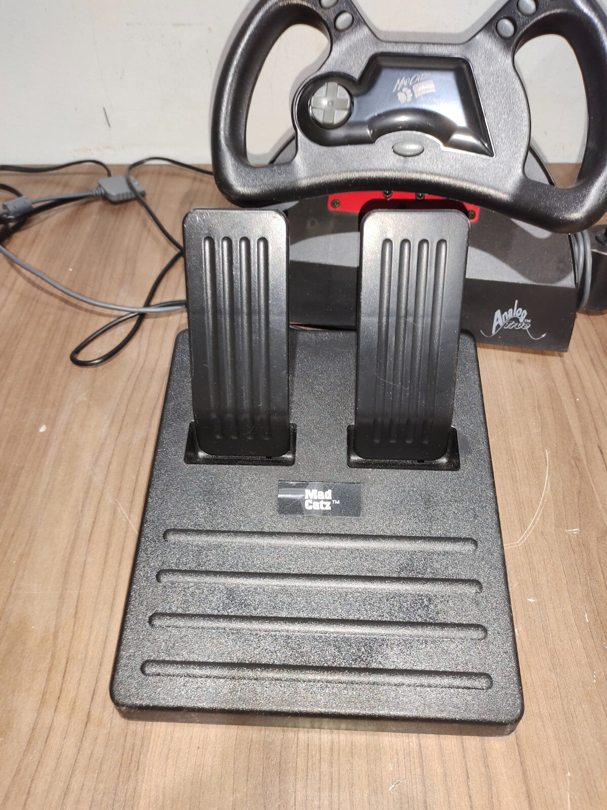 Vintage Mad Catz Racing Analog Steering Wheel with Foot Pedals