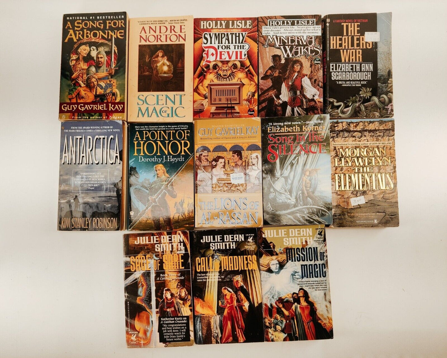 Lot of 13 PB Fantasy Books Vintage 1990s - Holly Lisle, Julie Dean Smith, Etc.