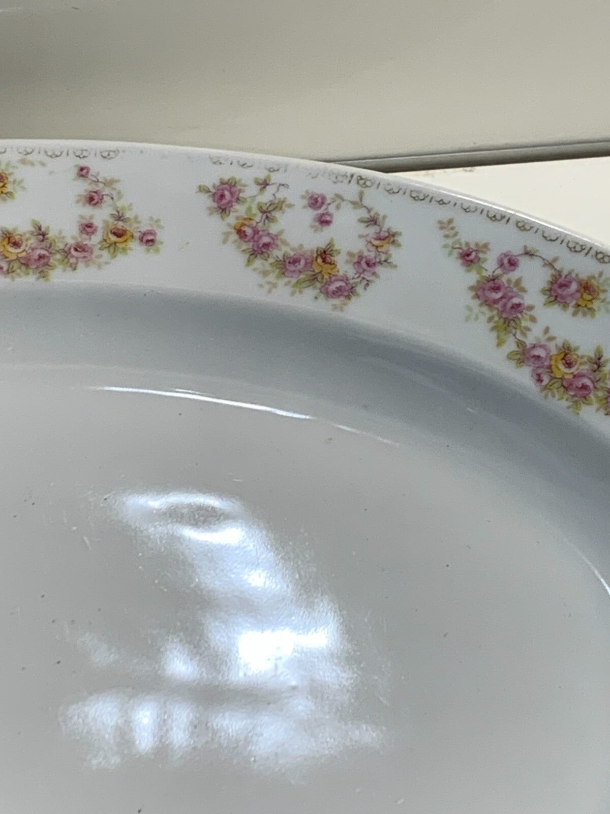 Quite vintage (1930s) Meito, Nagoya Seito Sho MEI626 Bridal Roses turkey platter