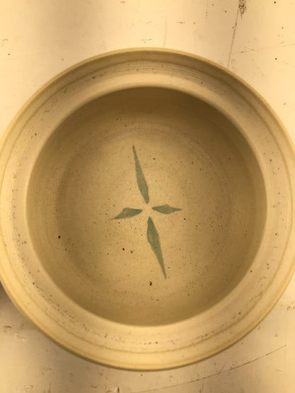 Asian style jar with lid and unique Textured Knob