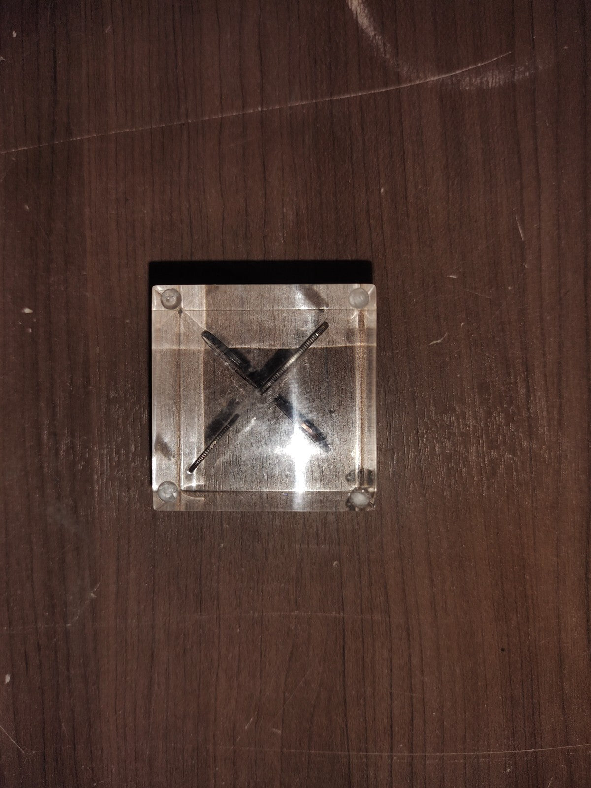 Vintage Lucite 4.25" Cube Paperweight - Collectible