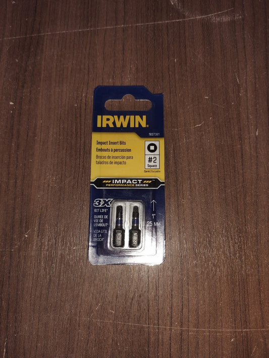 Irwin 1837381, 2 Count, 1", #2 Square Impact Insert Bits - Set of 6 - 1