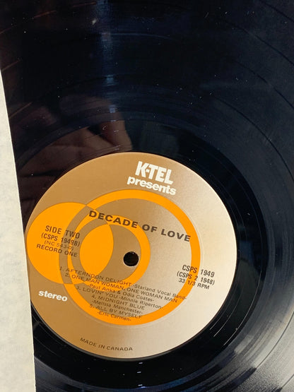 DECADE OF LOVE 2-LP K-Tel Compilation 1982 NC-543 HALL & OATES WARWICK DR HOOK+