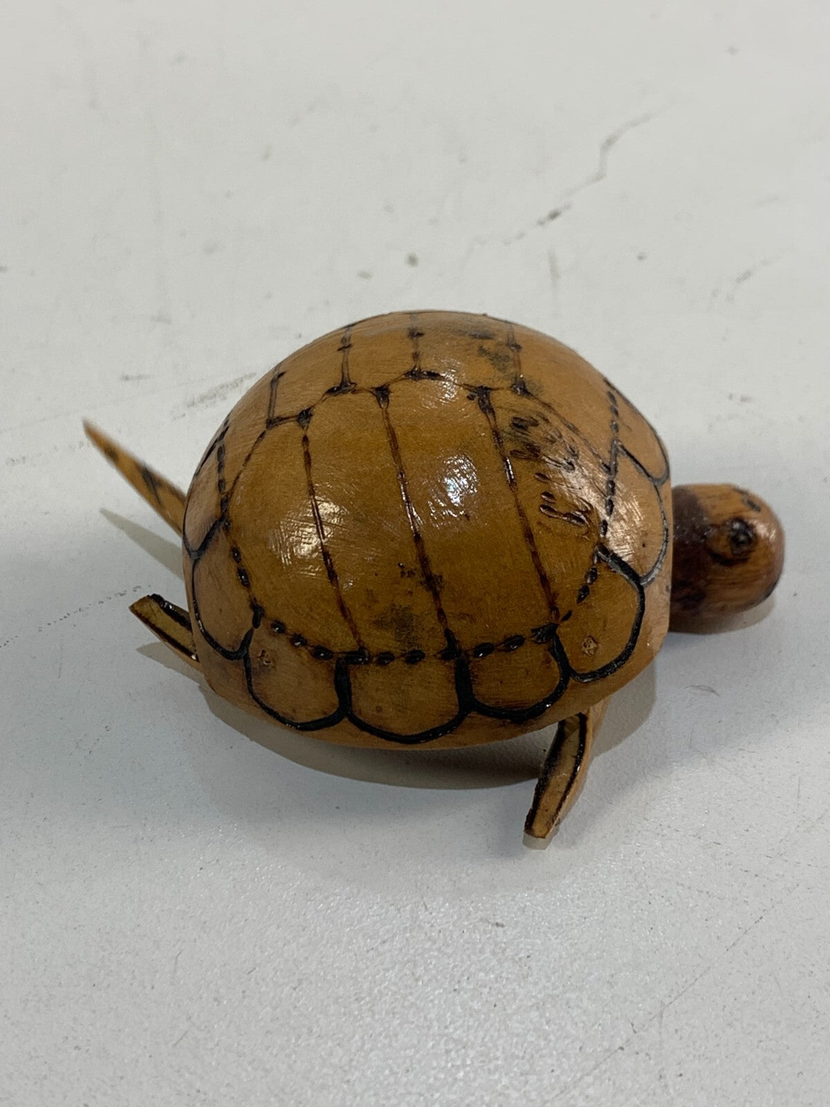 Vintage Wood Bobble Head Turtle Nodder Made in Japan