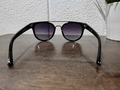 GUESS GF0316 01B Shiny Black/Gradient Black Round Sunglasses