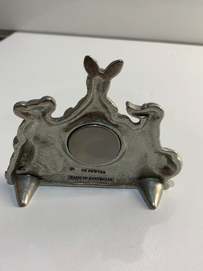 Aussie Bunch Souvenir Clock Australiana Gift Australian Made Pewter