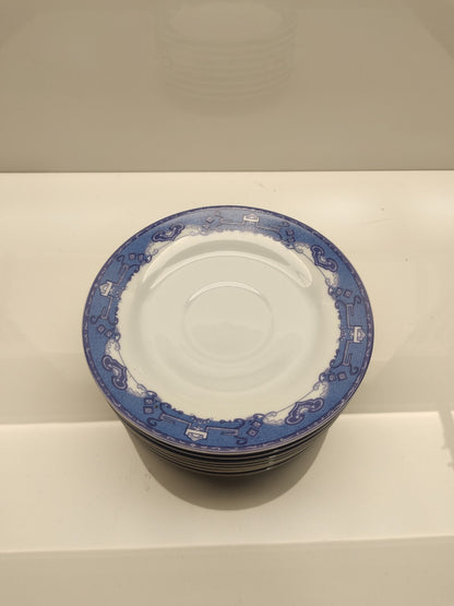 ROYAL NORFOLK PLATES/CUPS BLUE & WHITE Crockery Set