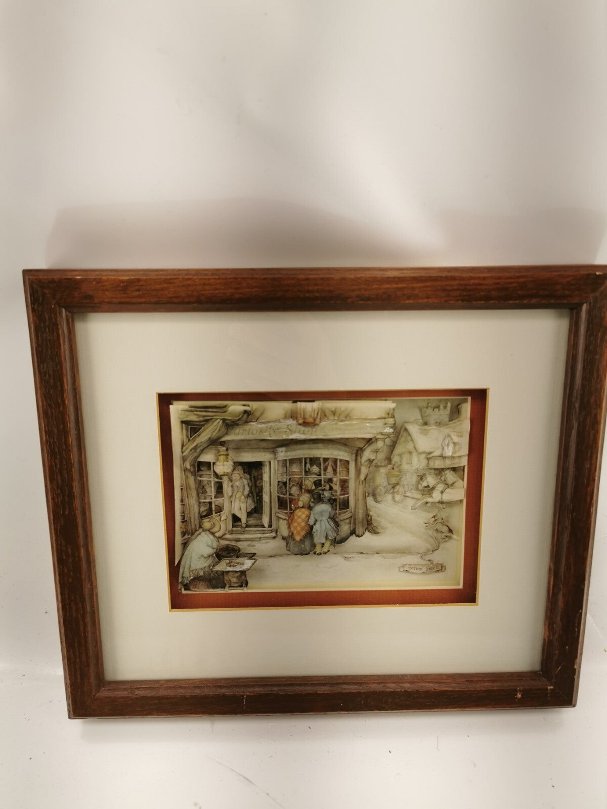 Vintage Anton pieck paper Art 3D Shadow box- "Curiosity Shop"
