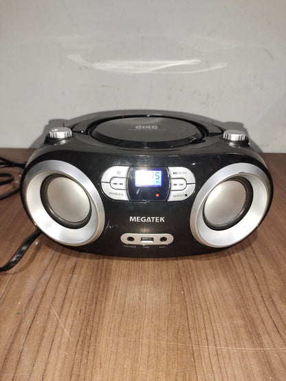 Megatek CB-M25BT Portable CD Player Boombox with FM Stereo Radio, Bluetooth