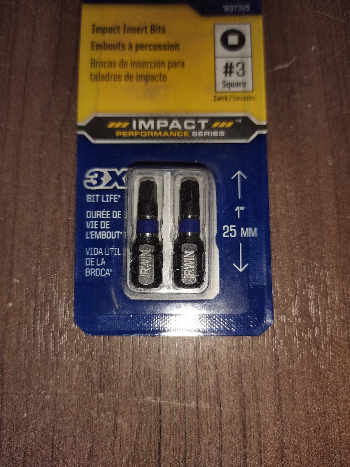 Irwin 1837385 Impact Insert Bit, #3 SQUARE, 2PK,  1" - Set of 6 - 4