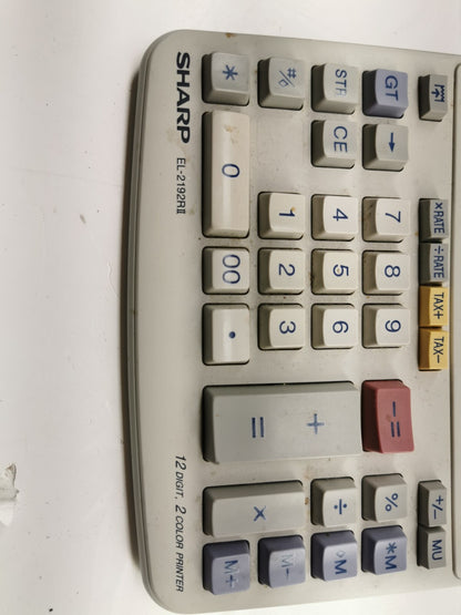 SHARP EL-2192RII business desktop printing calculator, adding machine