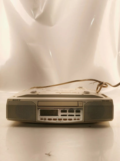 Sony ICF-CD513 Under Cabinet Counter CD Clock Radio AM/FM Mega Bass WORKS GREAT!