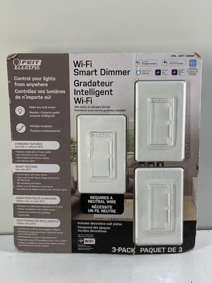Feit Wi-Fi Smart Dimmer Works with Google Alexa Siri 3 Value Pack