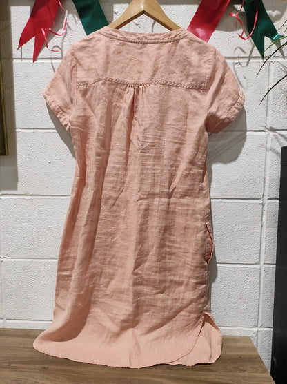 Copenhagen Linen Shift Dress Butterscotch - Size 38