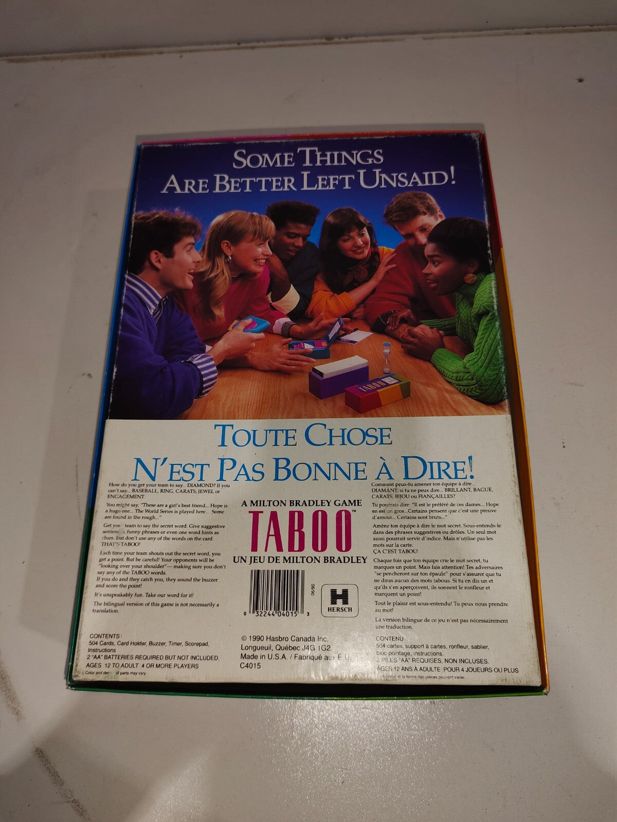 Vintage Taboo Board Game 1989 Milton Bradley