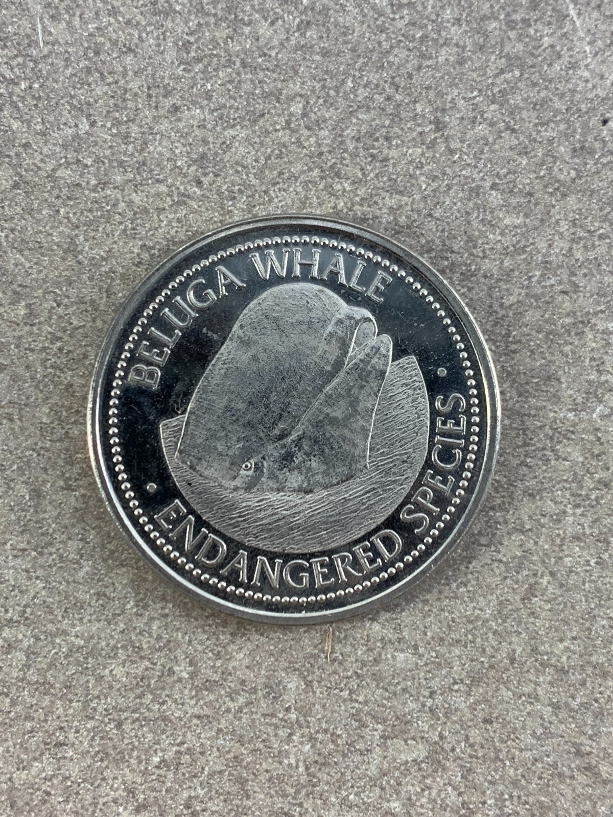 World Endangered Animal Species Coin Collector Souvenir Medal - Beluga Whale