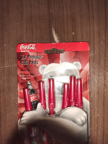 Vintage Rare Polar Bear - Coca-Cola Brand - Pen (6) Black Ink - New In Box