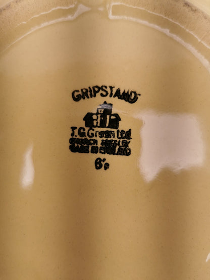 Vintage T G Green 13" "Gripstand" Mixing Bowl Made in England Yellow Ware.