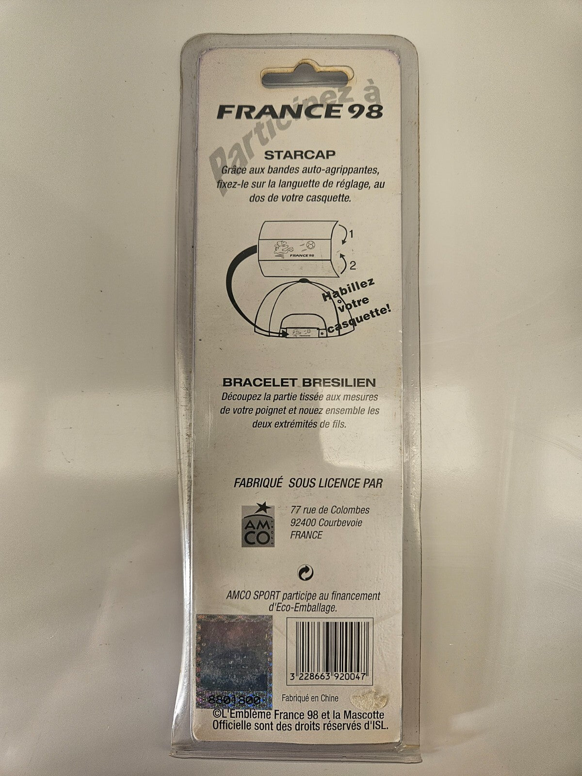 France 98 Coupe Du Monde Soccer Football Wristband Wristlet Bracelet