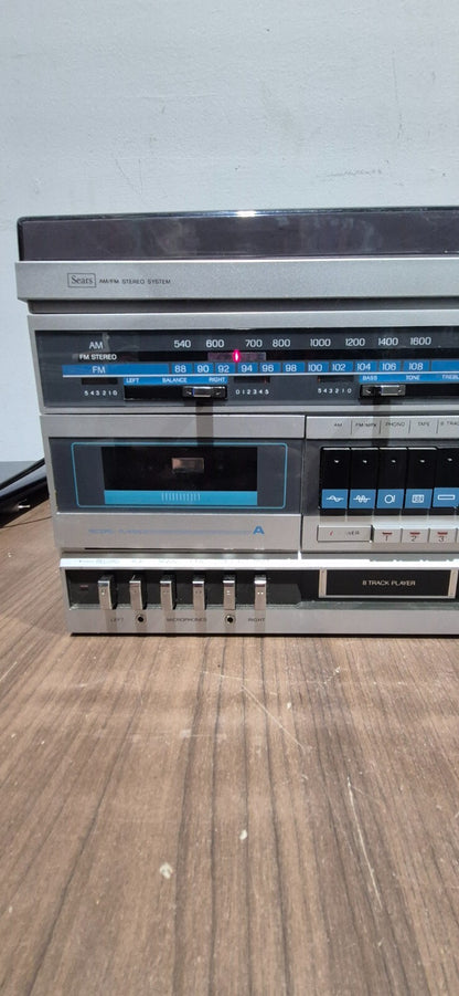 Sears AM/FM Stereo System 8Track, Dual Tape Deck, Record Player - Model - 28842