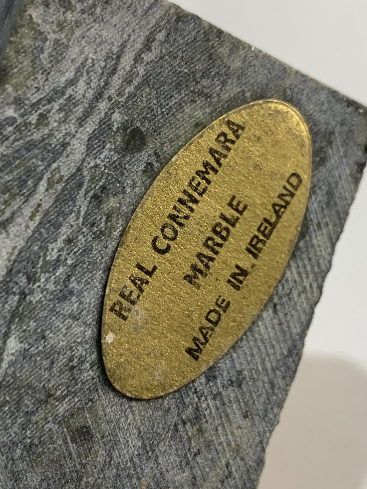 Vintage Metal Colleen On Connemara Marble Figure Ireland