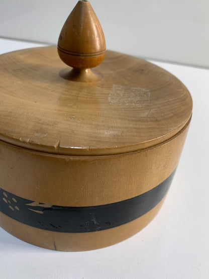 Vintage Exotic Wood Vanity Trinket & Jewelry Box With Lid