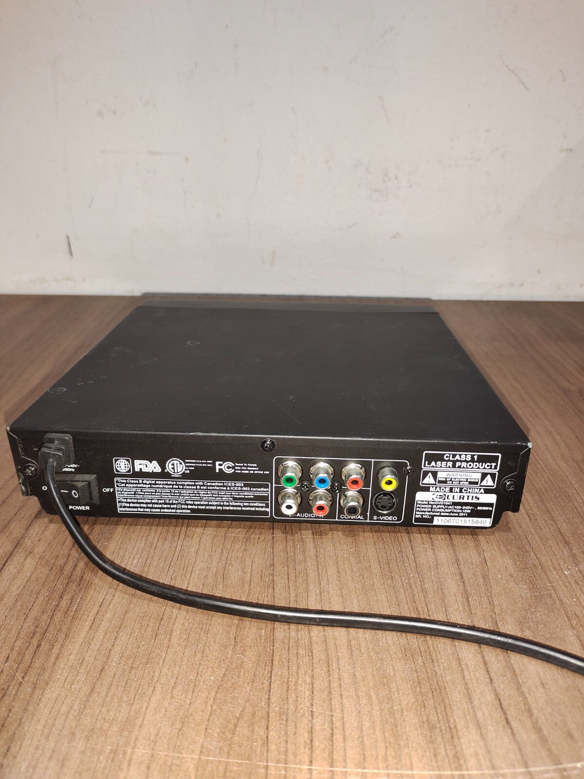 Curtis Compact Black DVD Player DVD1041 Small DVD Player