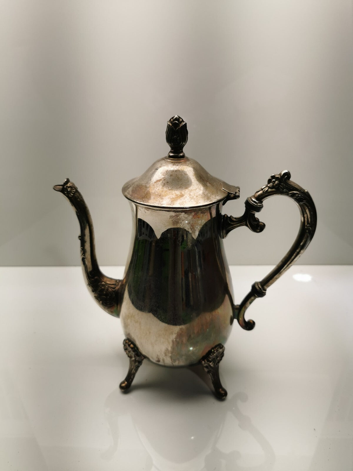 Vintage Silver Plated Tea Pitcher with Lid