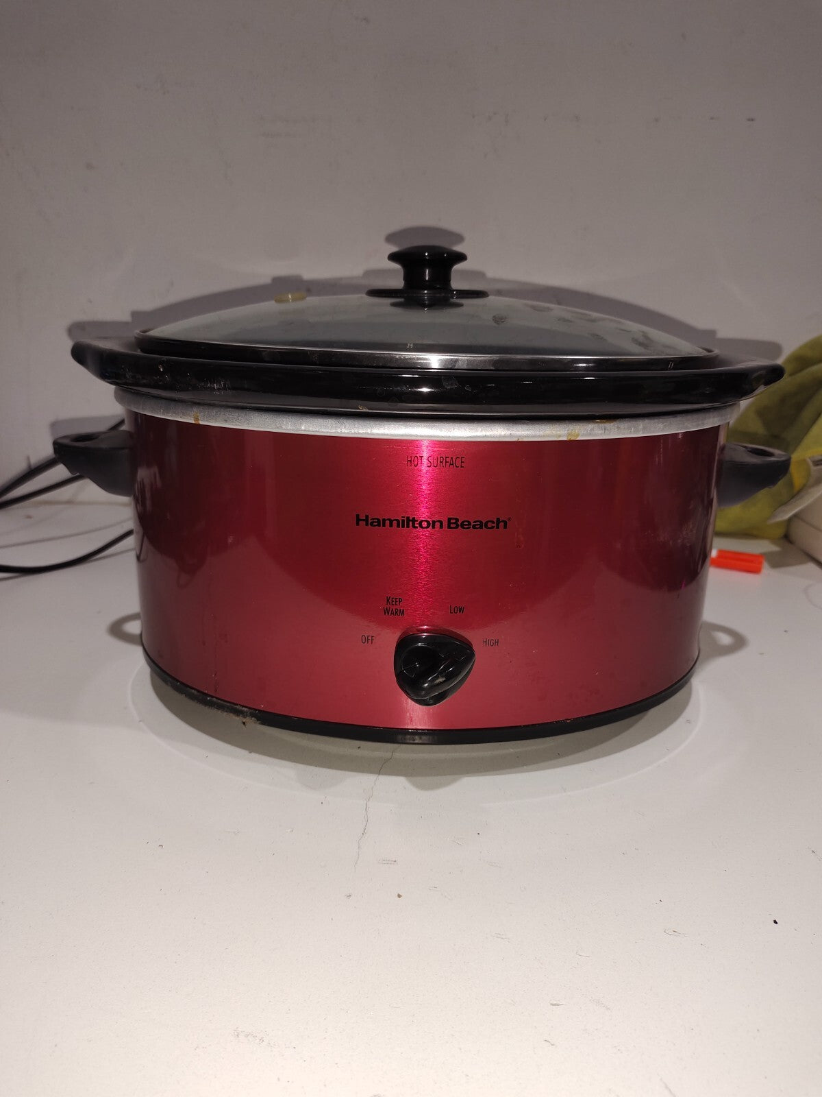 Hamilton Beach 5 Quart Red Crock Pot Slow Cooker 33155 - SC10