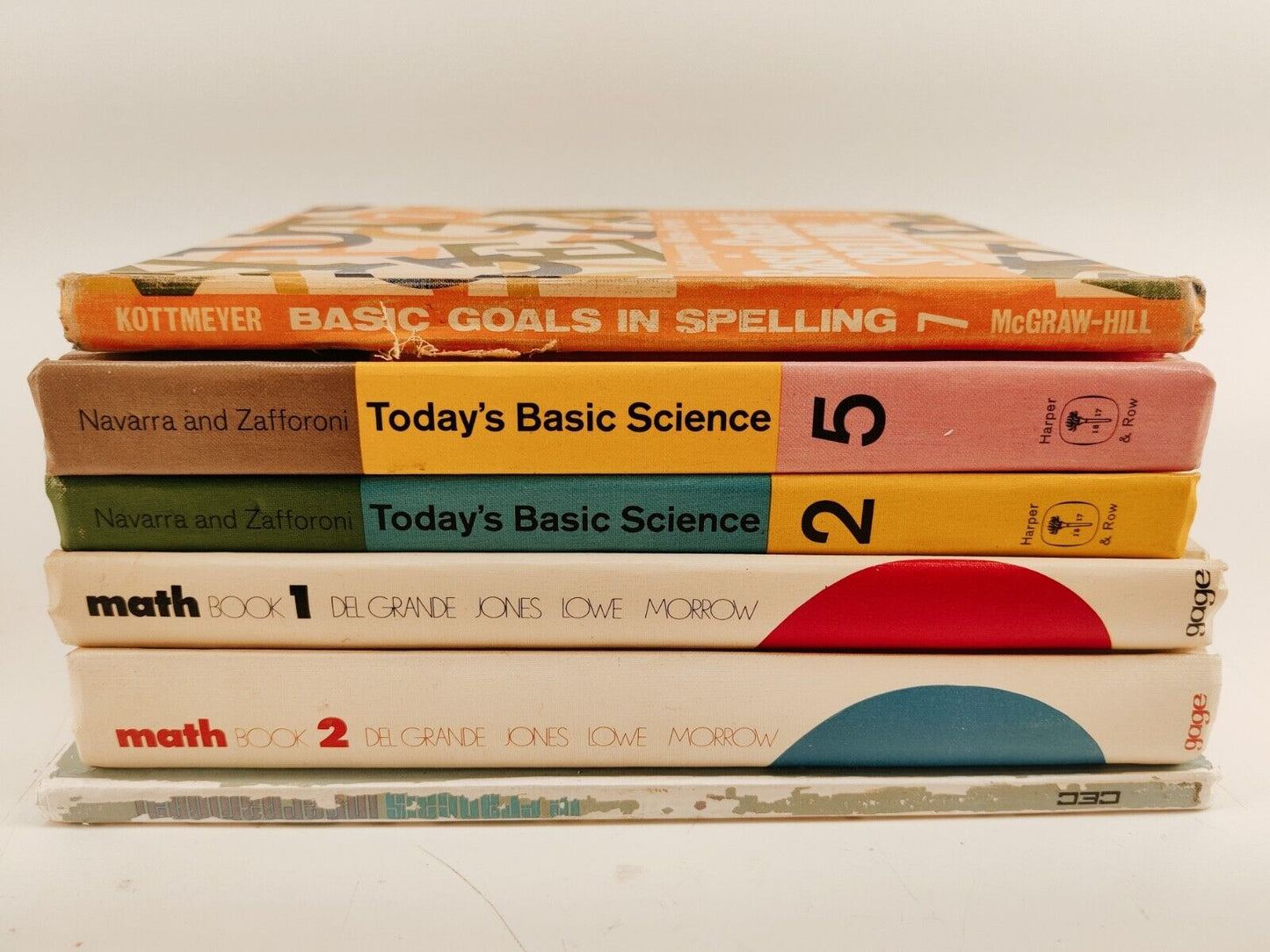 Lot of 6 Vintage Text Books 1960s-1970s - Spelling, Math, Science, Etc.