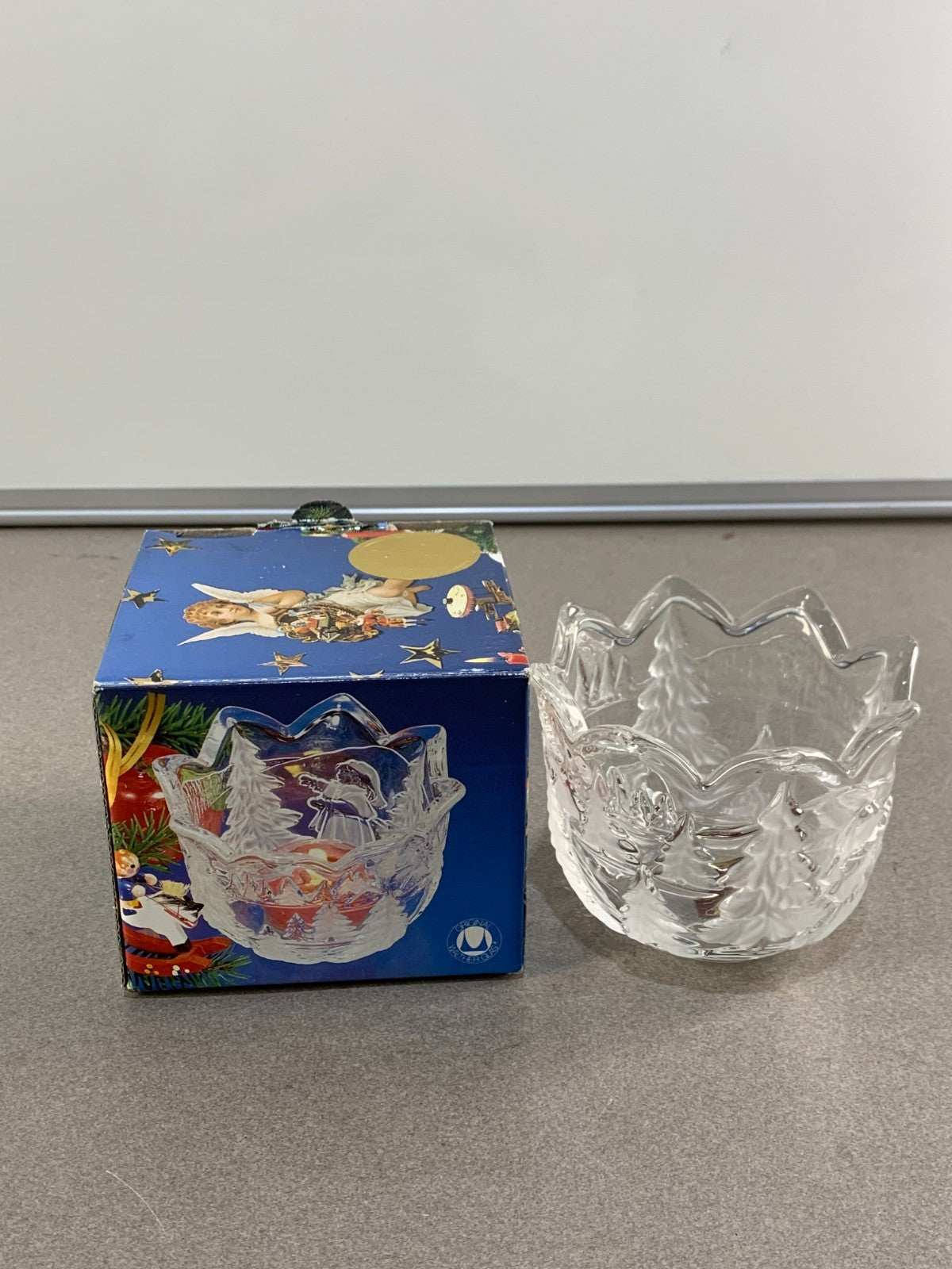 Walther Glas Germany Scandi Folk Glass Christmas Tea Light Holder + Original Box