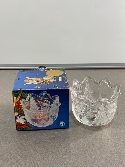 Walther Glas Germany Scandi Folk Glass Christmas Tea Light Holder + Original Box