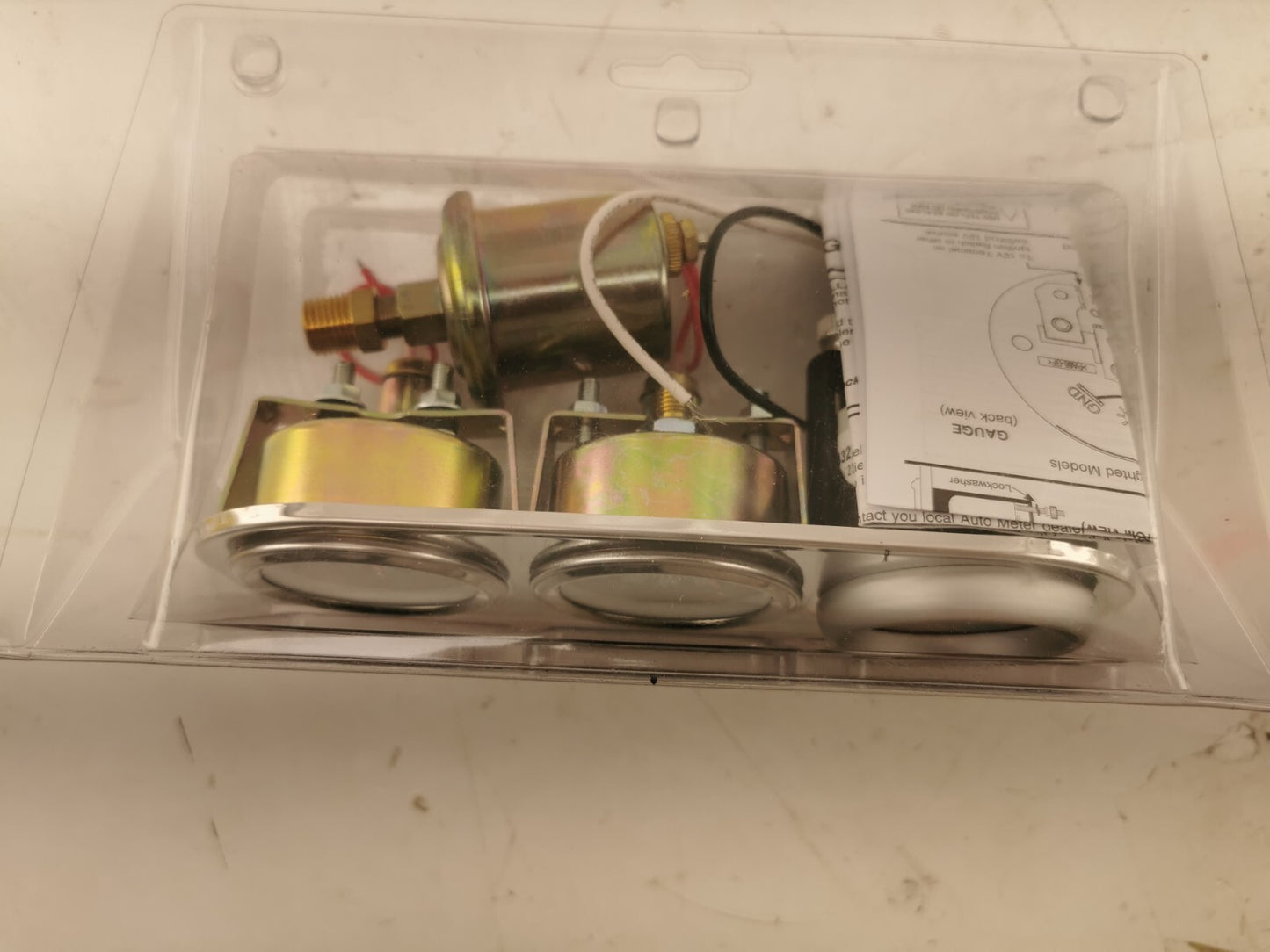 Chrome Triple Gauge Pod with 2 Oil pressure Gauges and Vacuum Gauge