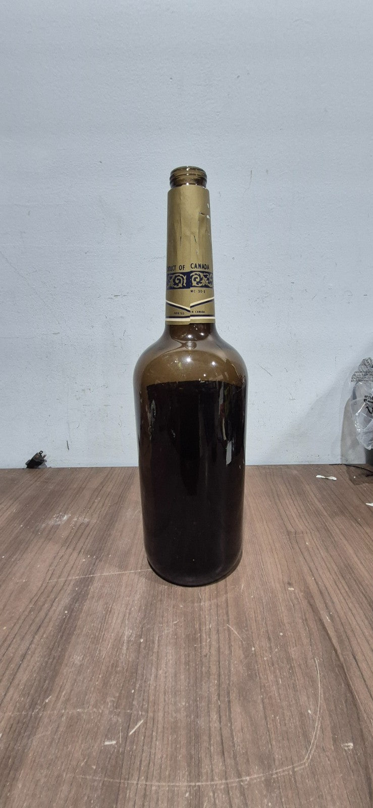 Vintage Canadian Club Whiskey Bottle - 1977 3.79L Hiram & Sons - 19" Tall