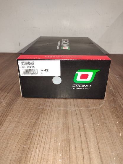 Crono CX-3 17 Mountain Bike Gravel BMX Shoes - Bris White Pink - Size - 42 (EUR)