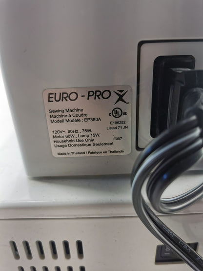 Euro-Pro X Solid Metal Construction Sewing Machine Model EP380