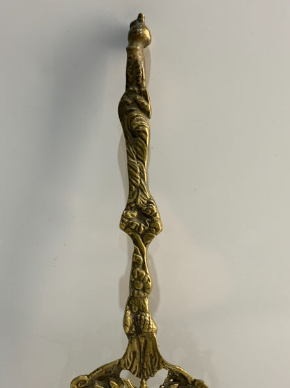 Bordini Italy Serving Spoon Ornate Medieval Knight Crown Lion