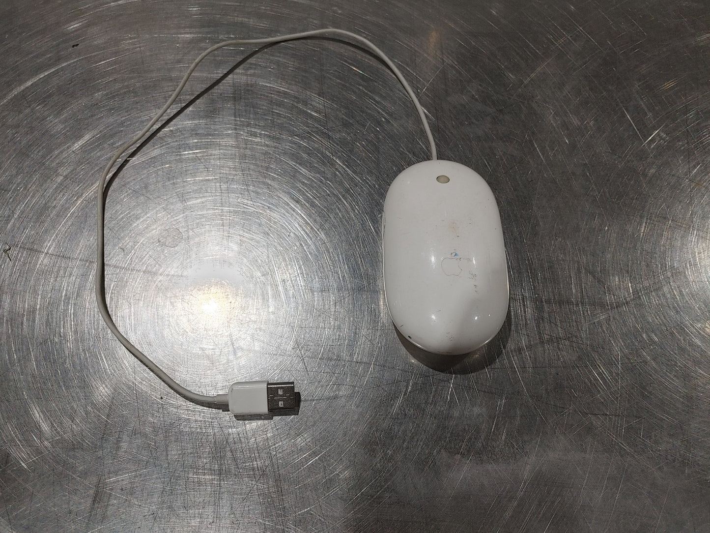 Apple A1152 Mighty Mouse USB Corded Computer Mouse White - Fair