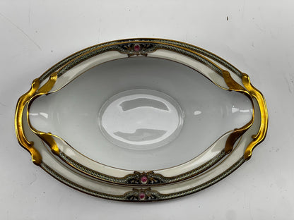 Vintage NORITAKE China  "FLOREAL"  GRAVY BOAT with Attached Underplate