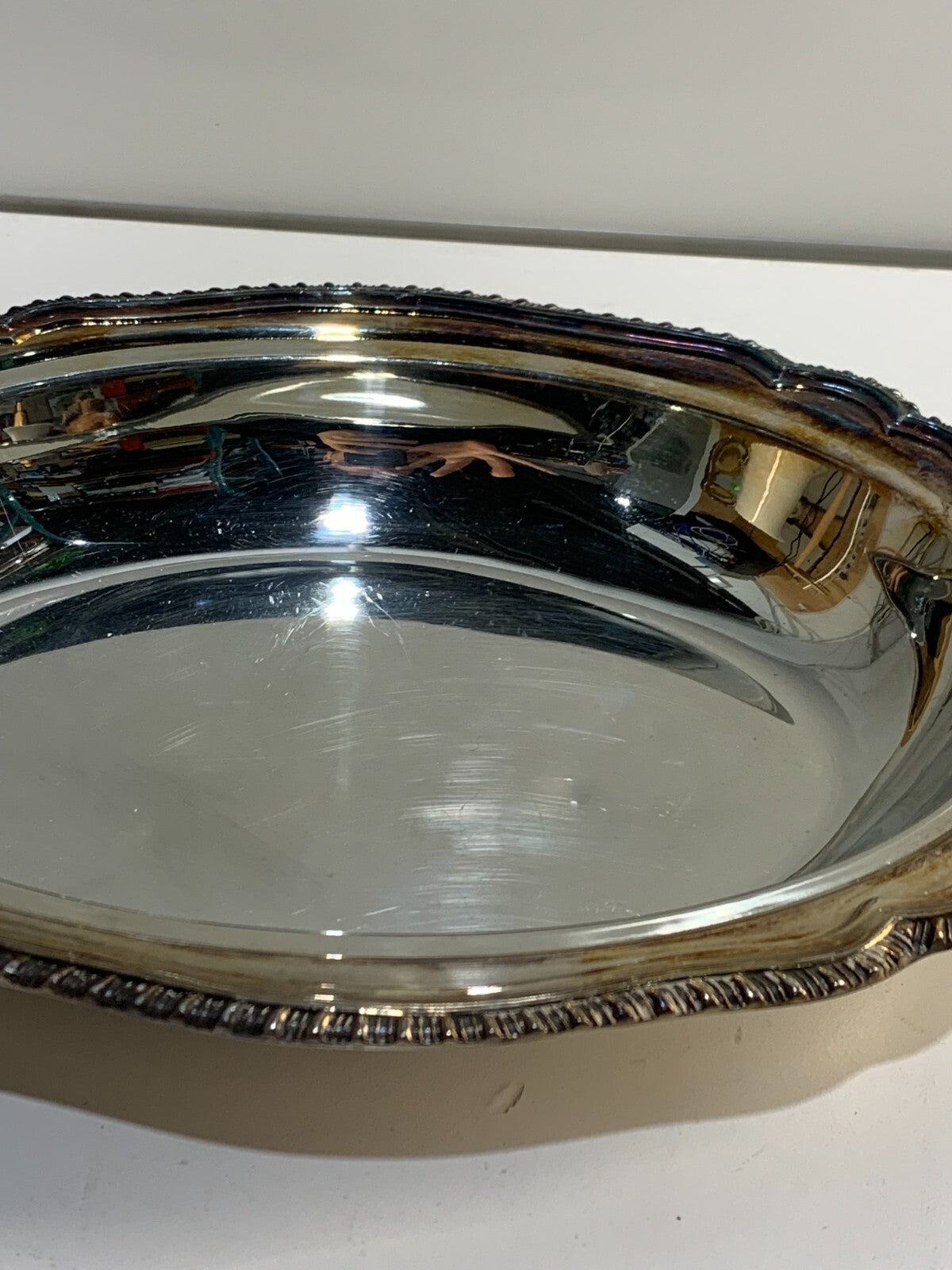 Vintage Silver Plated Tray Primrose Plate Lead Mounts EP Copper 036