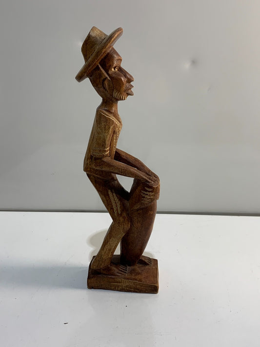 Vintage handmade carving Folk Art of a drummer