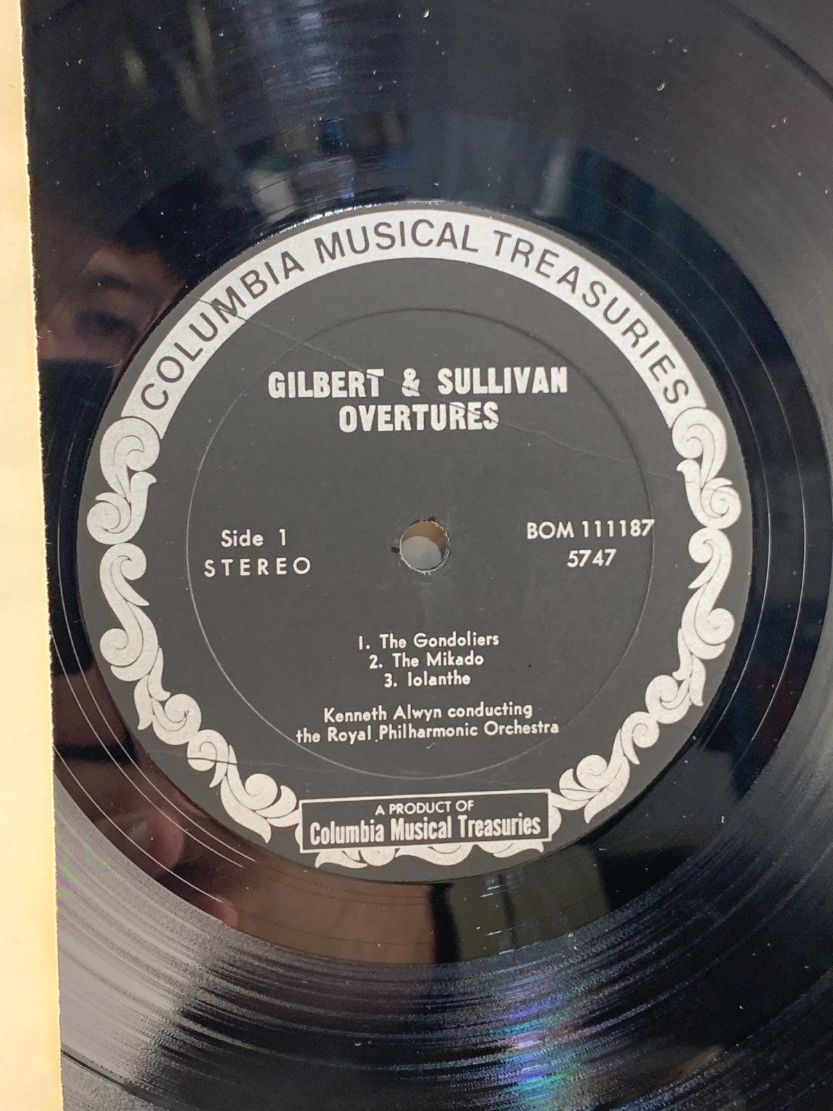 Gilbert & Sullivan Overtures LP 33 RPM Columbia 5747 RPO Alwyn